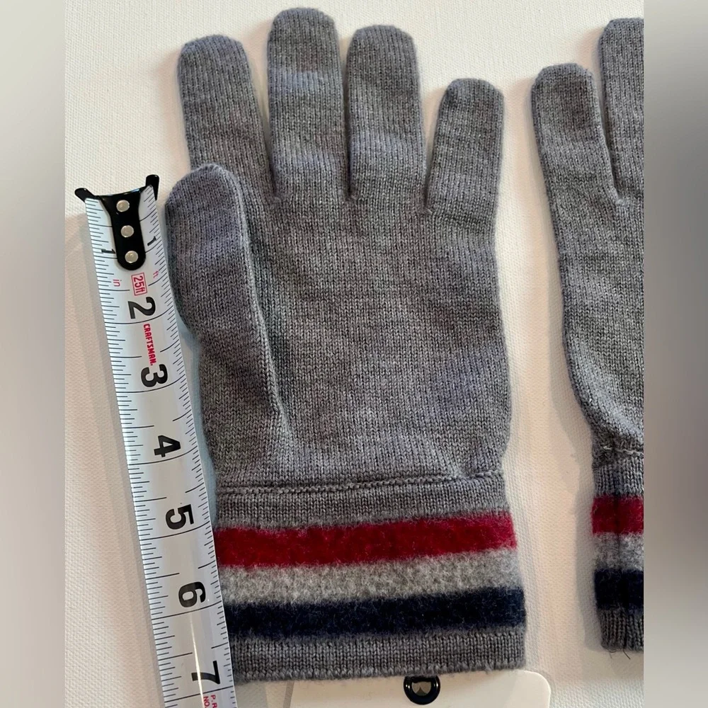 Moncler NWT Virgin Wool Grey Tri Color Gloves XL Unisex - Picture 4 of 7